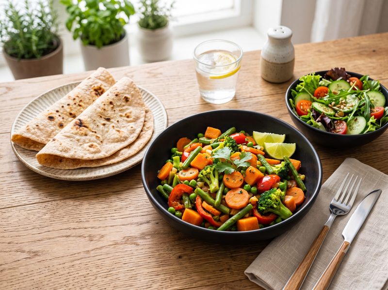 Whole Wheat Ruti + Veg